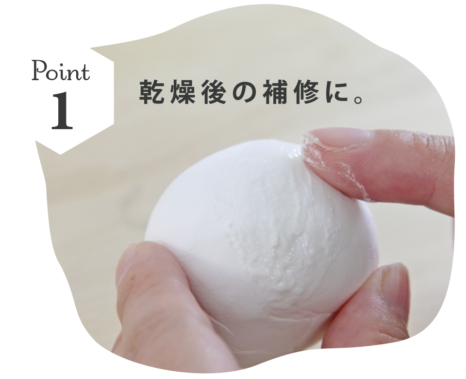 POINT1 乾燥後の補修に。