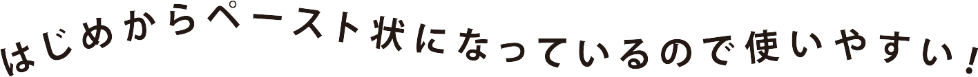 はじめからペースト状になっているので使いやすい！